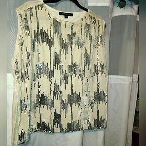 Cream colored Sequined one size top by Marc New York.New without tags.